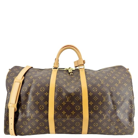 Louis Vuitton  Keepall 60 Bandouliere Monogram Canvas Travel Bag Brown - Picture 1 of 16